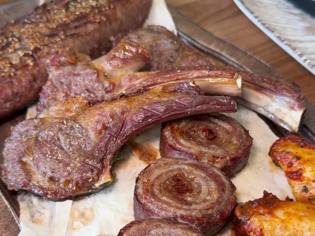 A platter of grilled lamb at Butcher Chef
