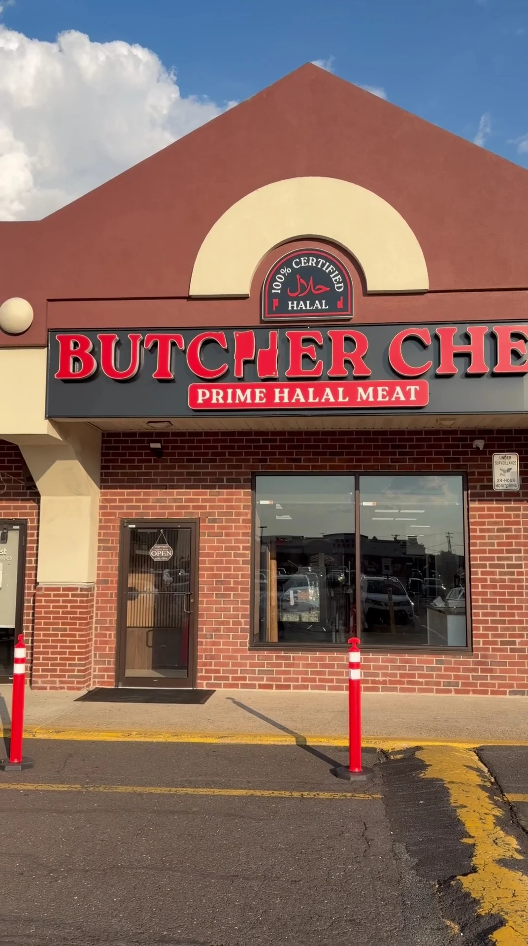 Prime Halal Meat sign and entrance at the Welsh Road butcher shop